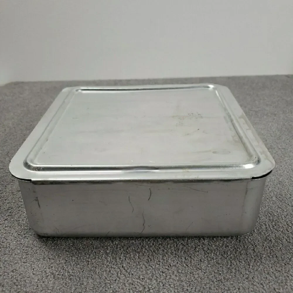 Vintage 8x8x2 Aluminum Baking Pan With Slide Lid Unbranded